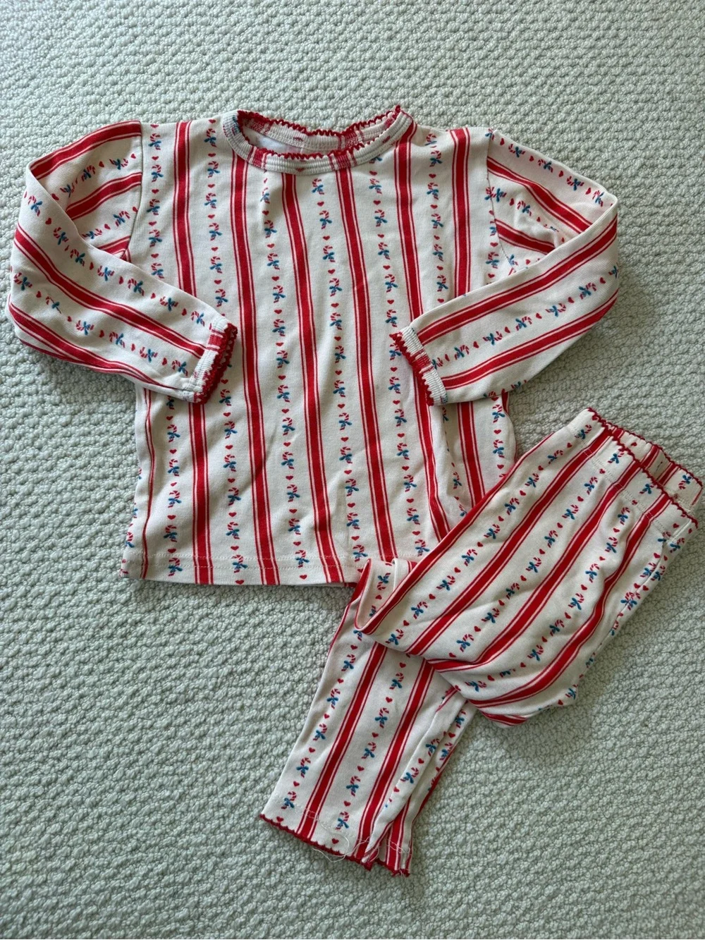 Flöss Noelle Stripe Red & Cream Set